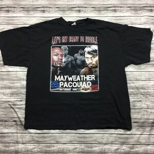 Floyd Mayweather VS. Manny Pacquiao Boxing Heavy Fight May 2 Black Shirt Men 3XL
